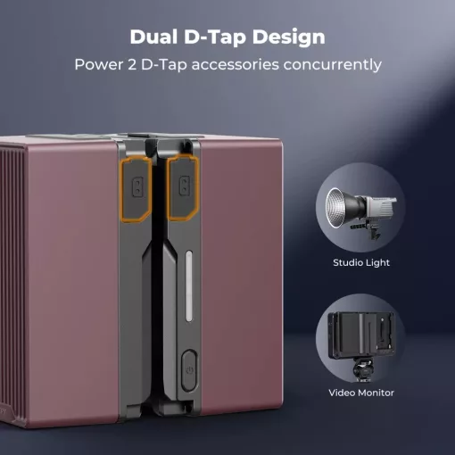 K&F Concept V-Mount akkumulátor, 99Wh, 14.8V, 6700mAH, 100W, BP, dual D-TAP, bordó -KF-28-0092V1