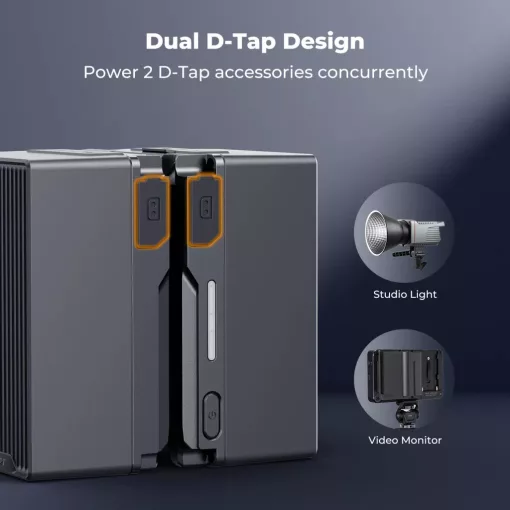 K&F Concept V-Mount akkumulátor, 99Wh, 14.8V, 6700mAH, 100W, BP, dual D-TAP, szürke - KF-28-0092