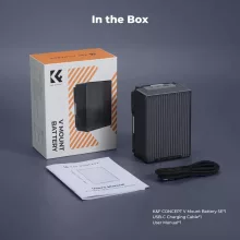 K&F Concept V-Mount akkumulátor, 99Wh, 14.8V, 6700mAH, 100W, BP, dual D-TAP, szürke - KF-28-0092