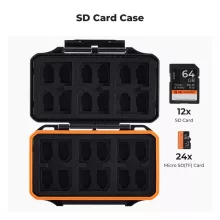K&F Concept 36 rekeszes memóriakártya tartó doboz, víz, por, esésálló, 24db microSD + 12db SD kártya (KF-31-106)