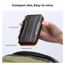K&F Concept 36 rekeszes memóriakártya tartó doboz, víz, por, esésálló, 24db microSD + 12db SD kártya (KF-31-106)