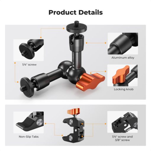 K&F Concept MS31 magic arm, 15cm + super clamp, satu, 15-55mm (KF-31-130)