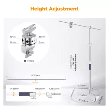 K&F Concept C-Stand állvány, 149cm-330cm, 20kg teherbírás, rozsdamentes acél (KF-34-037)