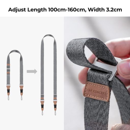 K&F Concept lapos nyakpánt gyorskioldó db csattal, szürke (KF-13-115)